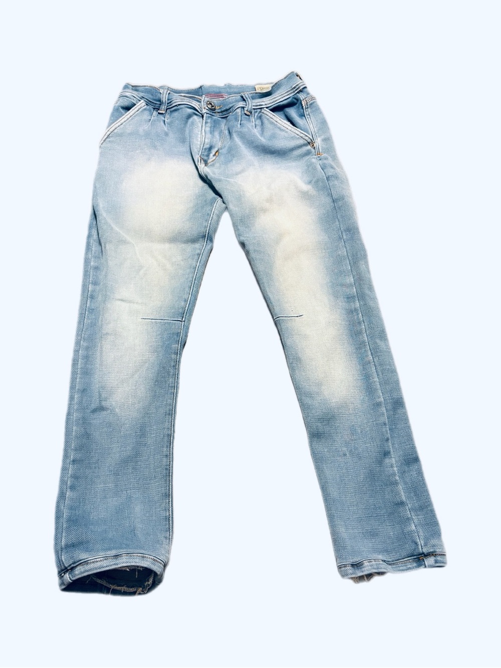 True Religion Women's Light Blue Washed Cropped Jeans